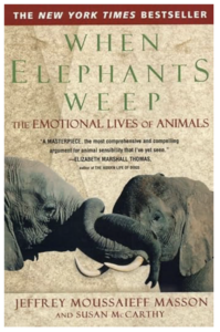 Book cover showing 2 elephants for Elephants Weep